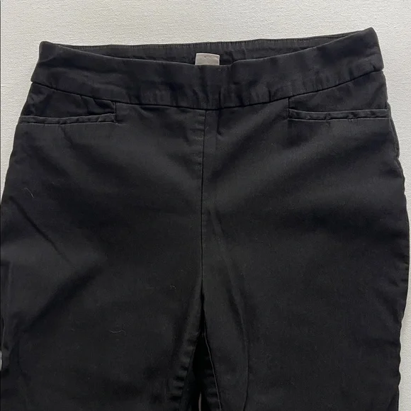 Chico's Elegant Black Pull on Capri Women’s Pants - 1(M) - Picture 3 of 12